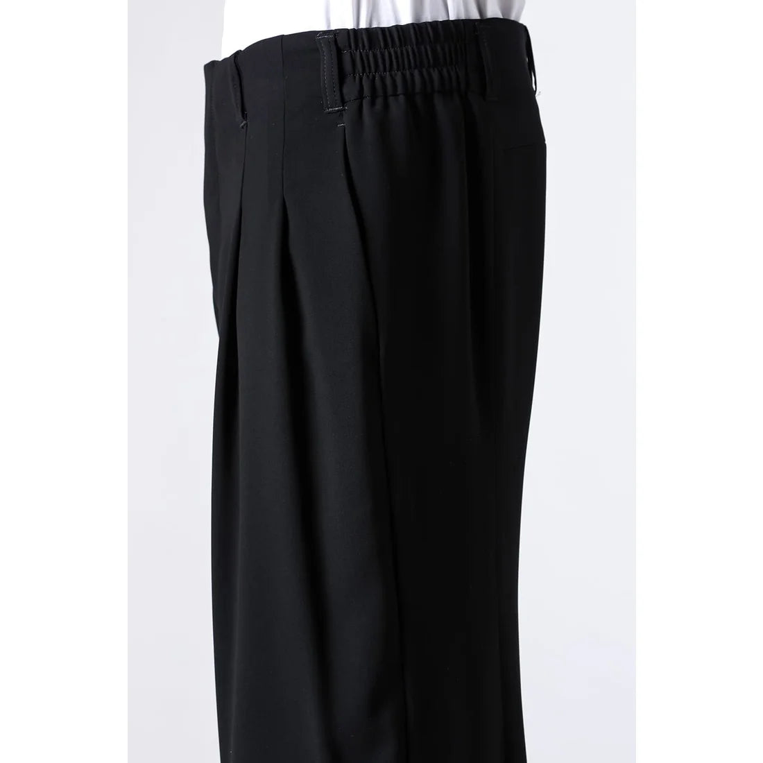 Black Baggy Wide Leg Wool Pants