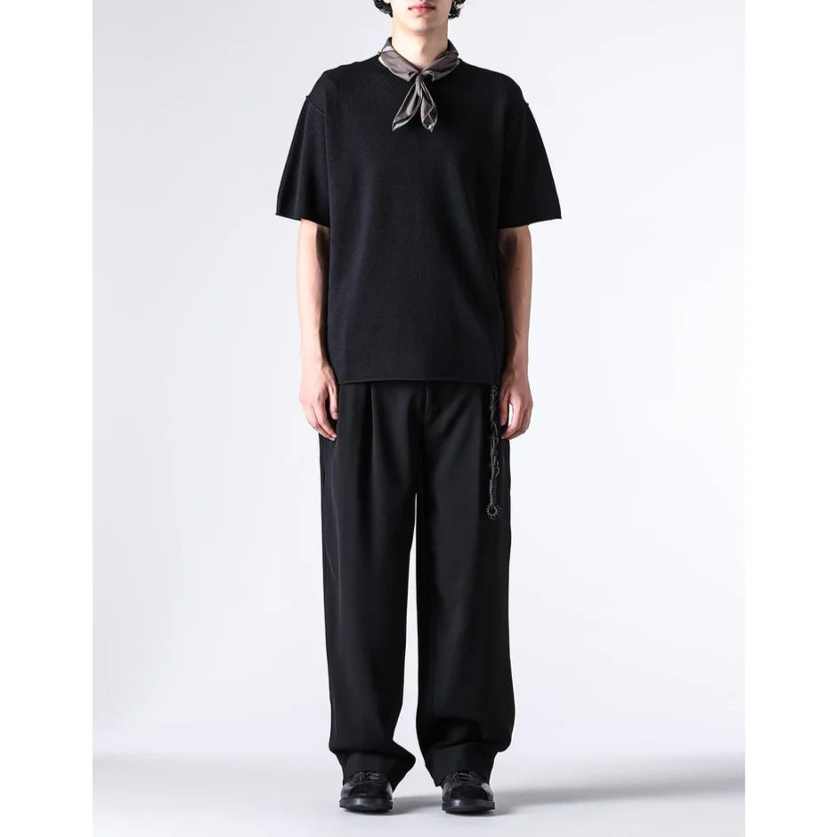 Black Baggy Wide Leg Wool Pants