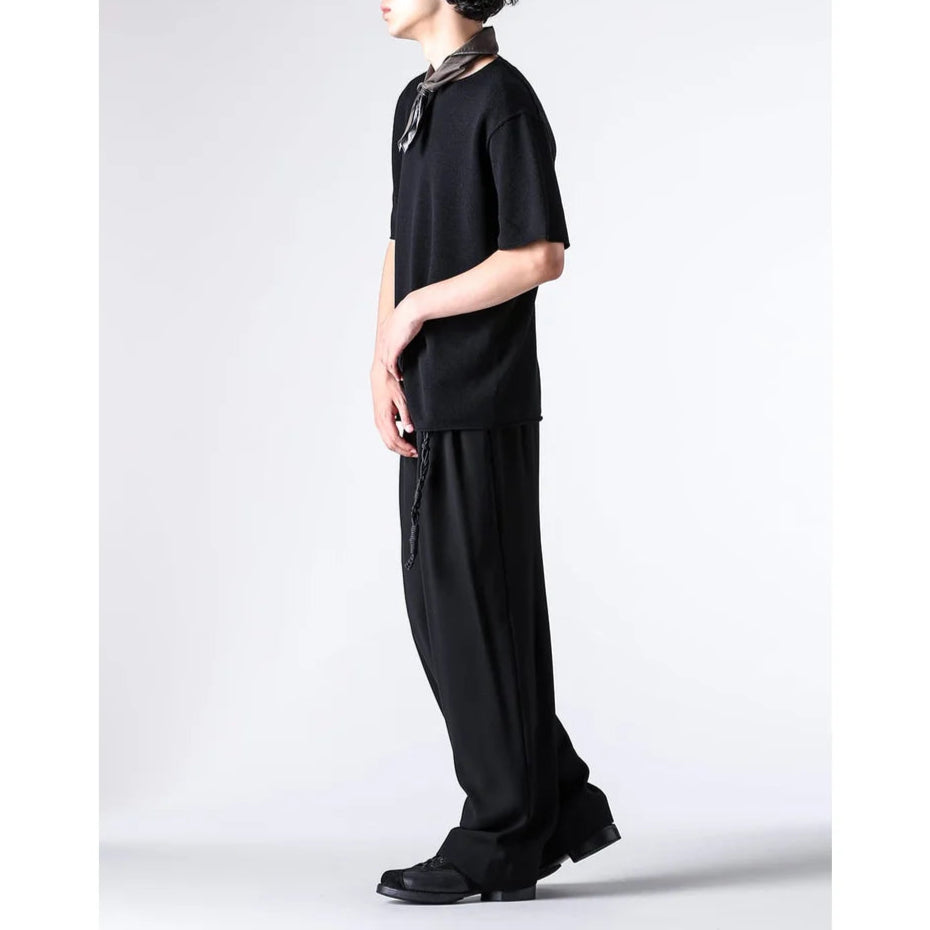 Black Baggy Wide Leg Wool Pants