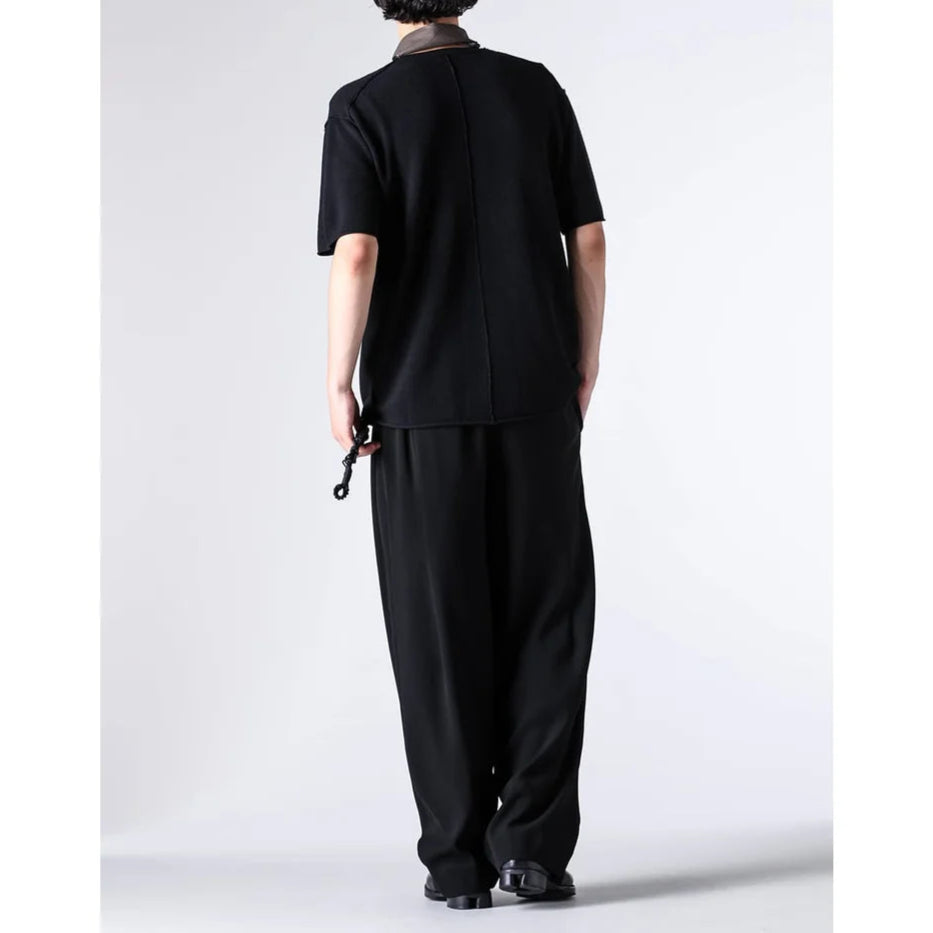Black Baggy Wide Leg Wool Pants
