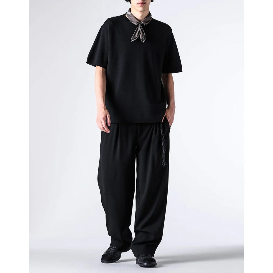 Black Baggy Wide Leg Wool Pants