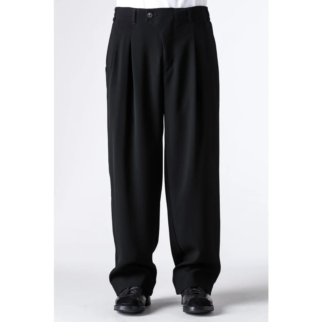 Black Baggy Wide Leg Wool Pants
