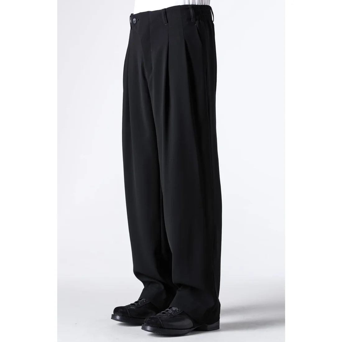 Black Baggy Wide Leg Wool Pants