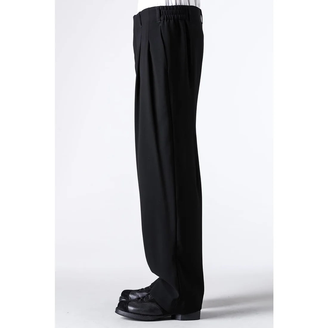 Black Baggy Wide Leg Wool Pants