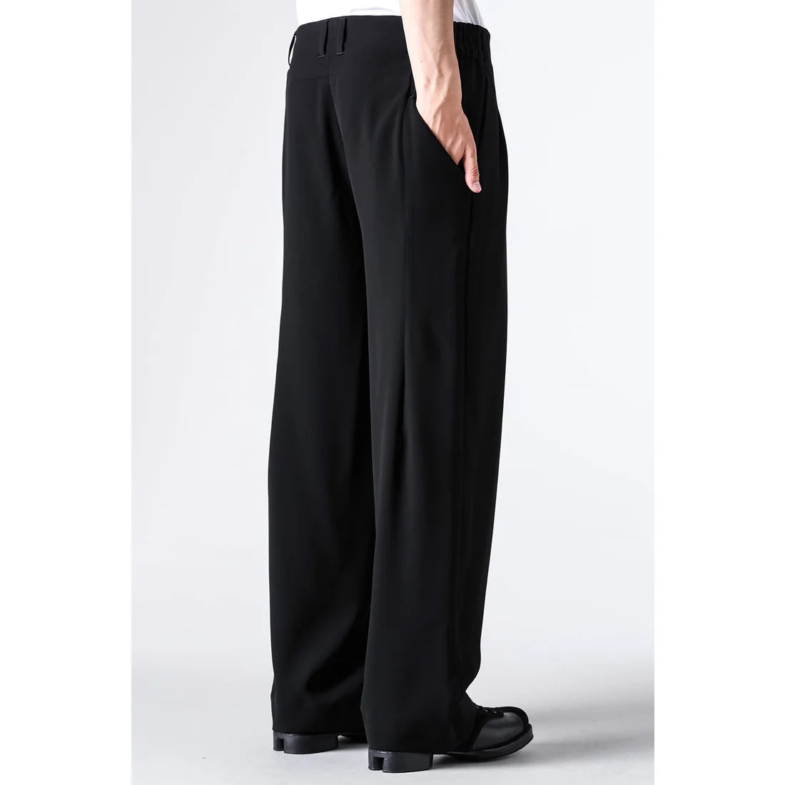 Black Baggy Wide Leg Wool Pants