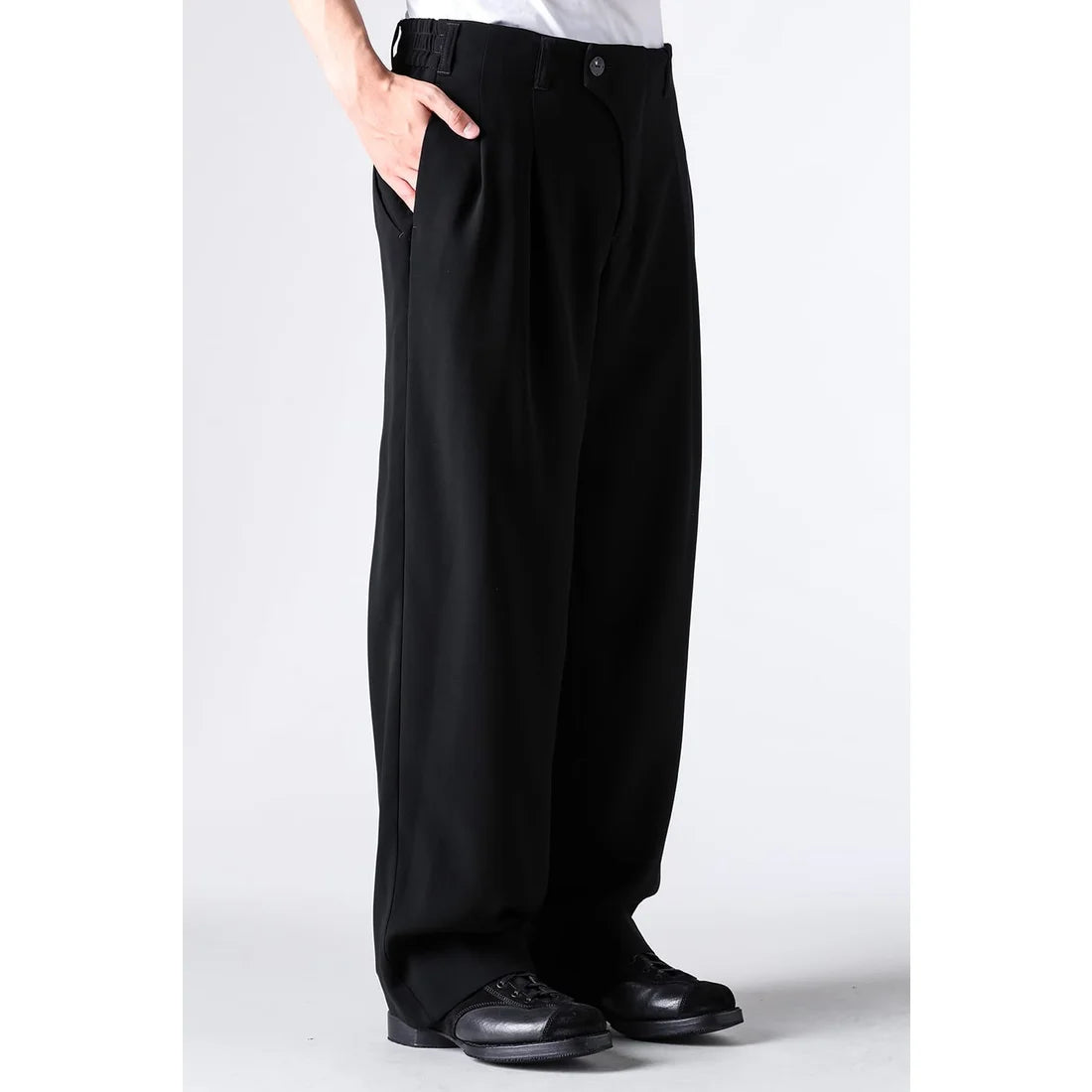 Black Baggy Wide Leg Wool Pants