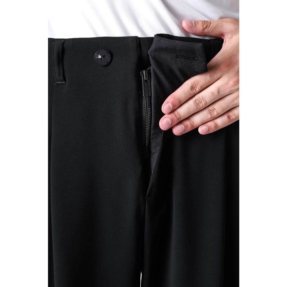 Black Baggy Wide Leg Wool Pants