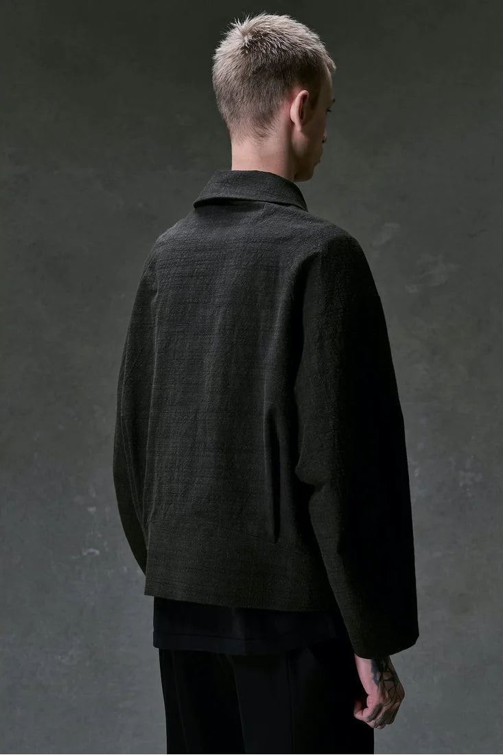 Mad Khaki Cotton Five Button Oversize Collared Jacket