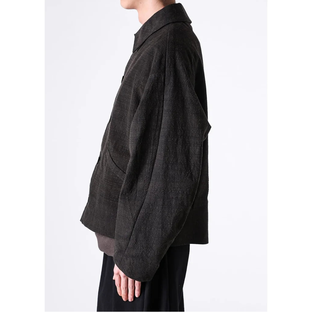 Mad Khaki Cotton Five Button Oversize Collared Jacket