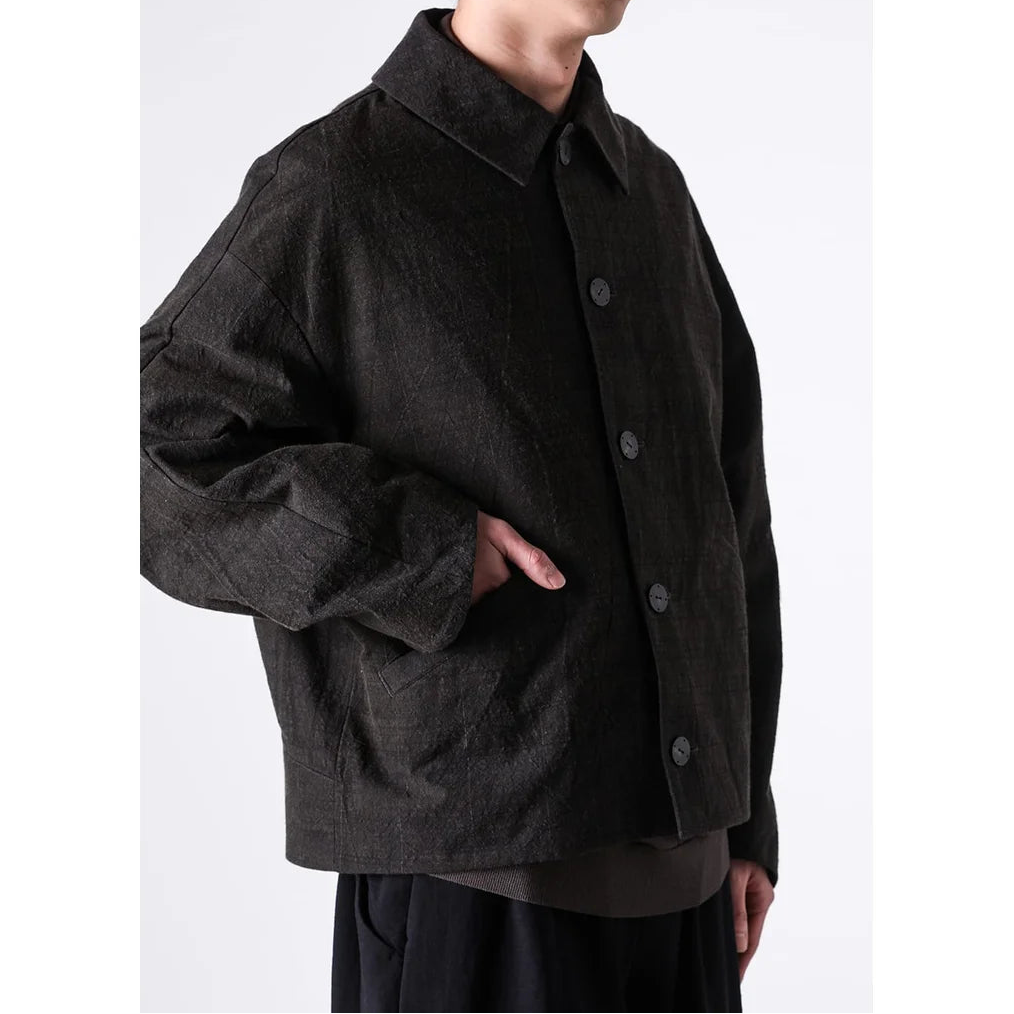 Mad Khaki Cotton Five Button Oversize Collared Jacket