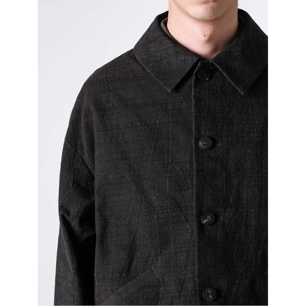 Mad Khaki Cotton Five Button Oversize Collared Jacket