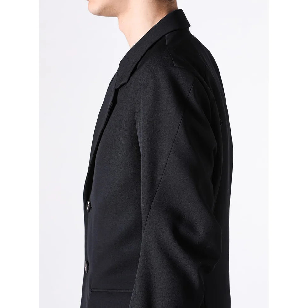 Black Japanese Wool Gabardine 2 Button Soft Blazer