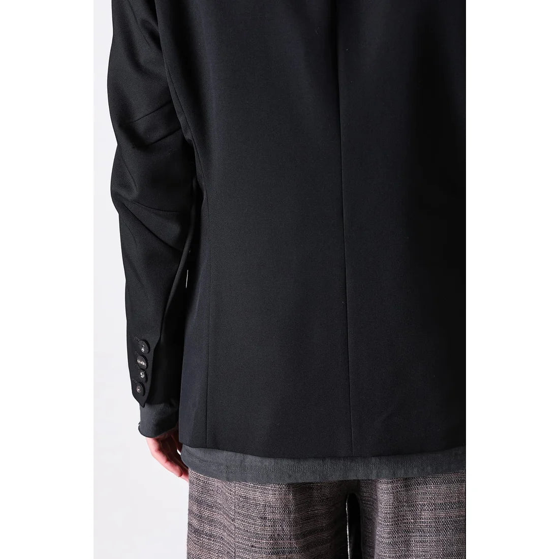 Black Japanese Wool Gabardine 2 Button Soft Blazer