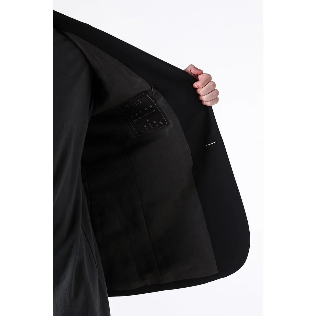 Black Japanese Wool Gabardine 2 Button Soft Blazer