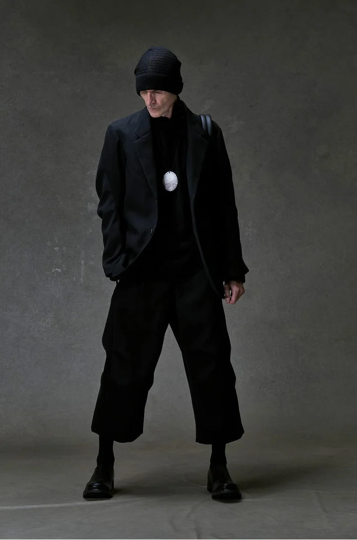 Black Japanese Wool Gabardine 2 Button Soft Blazer