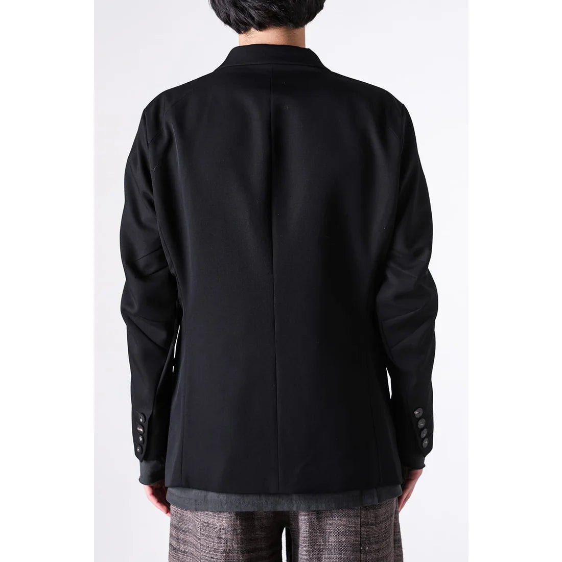 Black Japanese Wool Gabardine 2 Button Soft Blazer