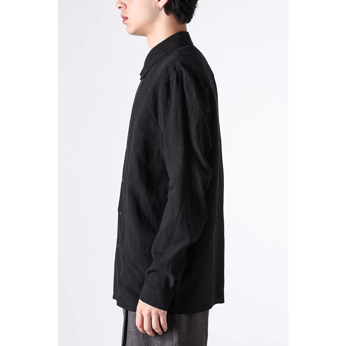 Black Collared Snap Button Shirt