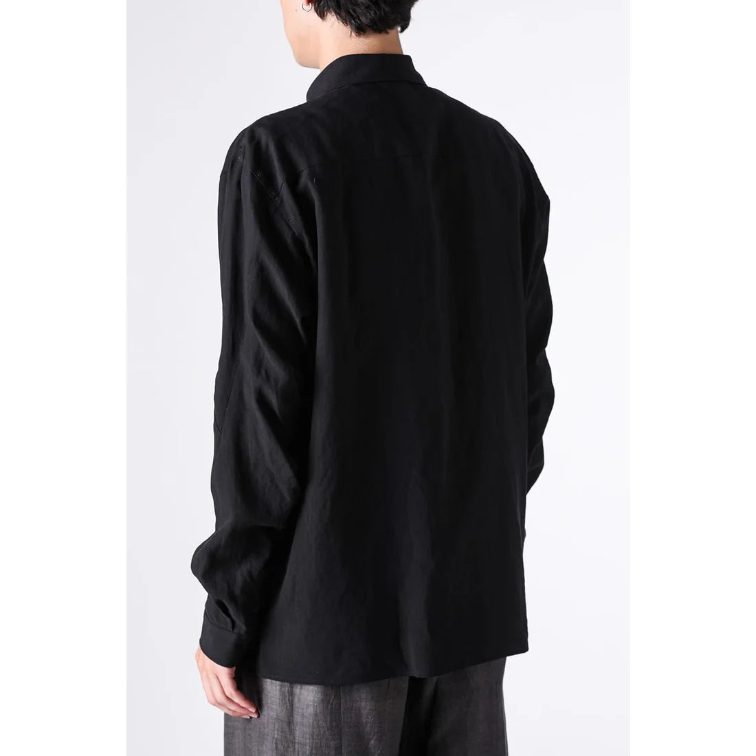 Black Collared Snap Button Shirt