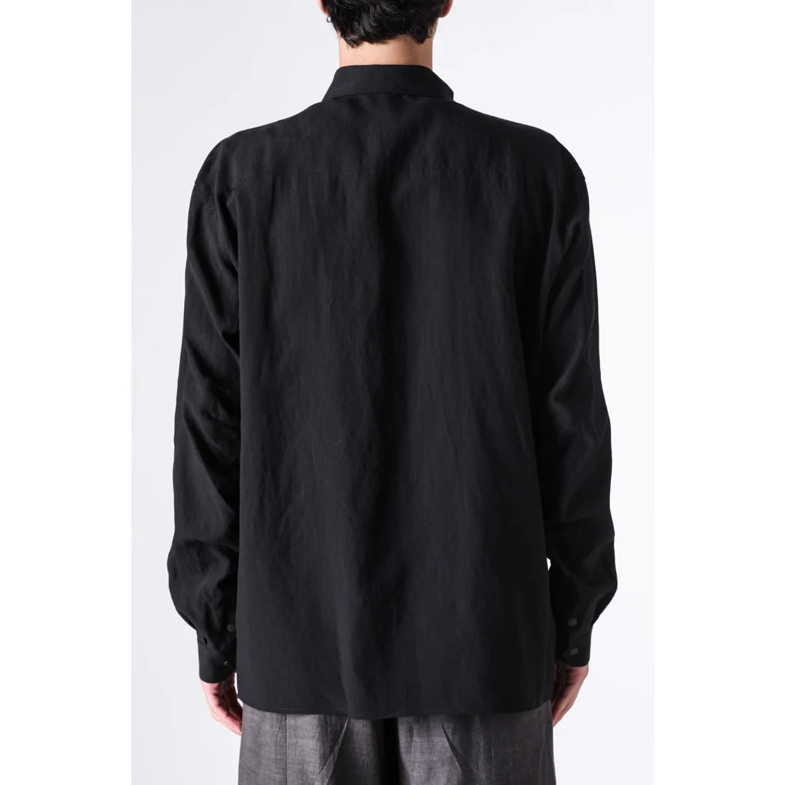 Black Collared Snap Button Shirt