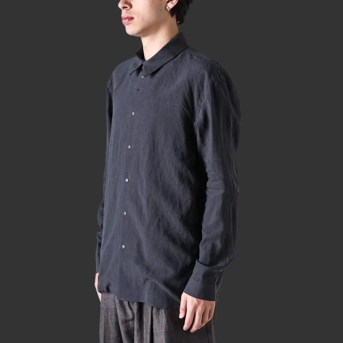 Vintage Blue Collared Snap Button Shirt