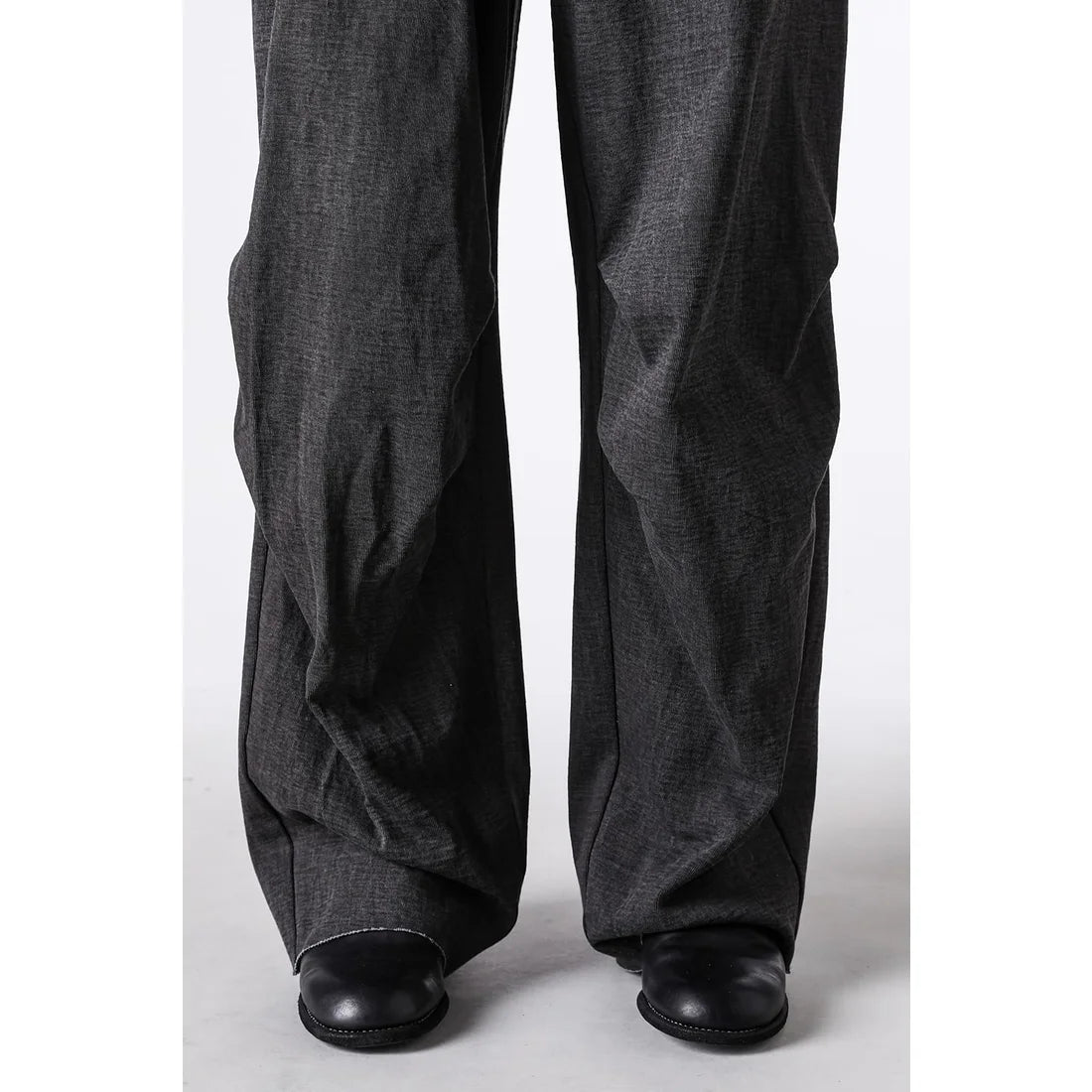 Charcoal Thick Cotton Drawstring Waist Baggy Pants