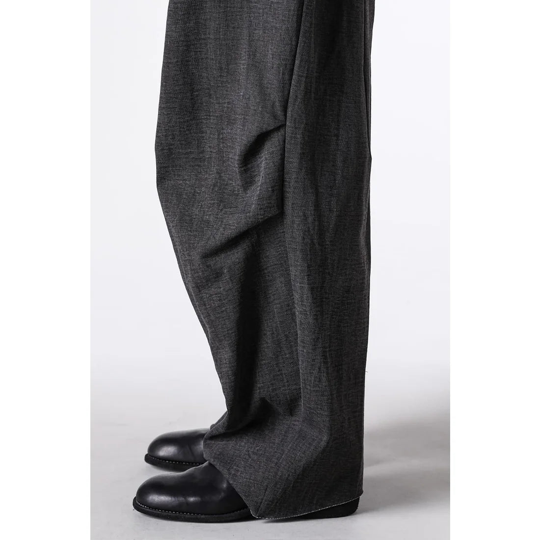 Charcoal Thick Cotton Drawstring Waist Baggy Pants