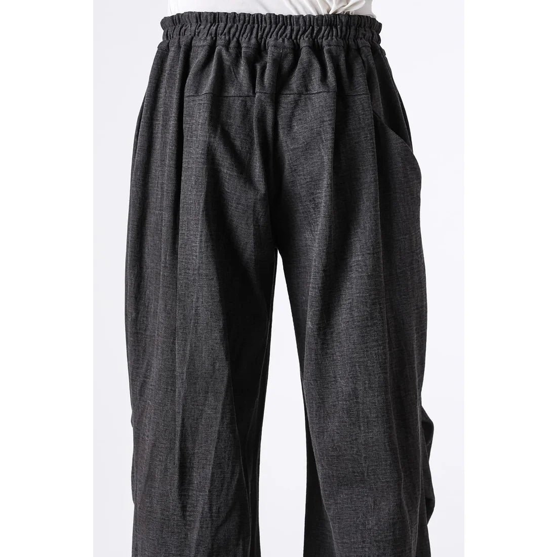 Charcoal Thick Cotton Drawstring Waist Baggy Pants