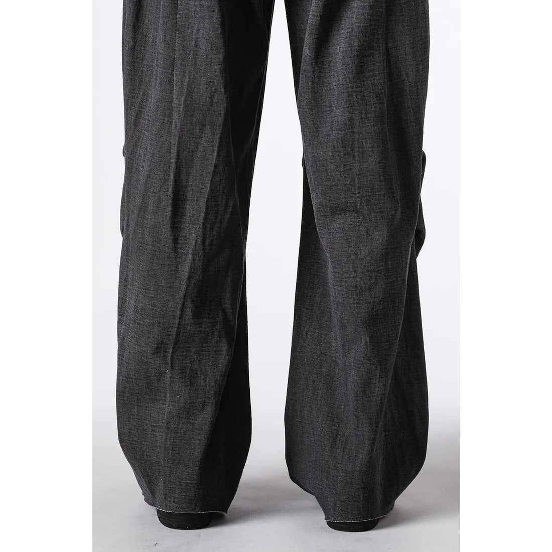 Charcoal Thick Cotton Drawstring Waist Baggy Pants