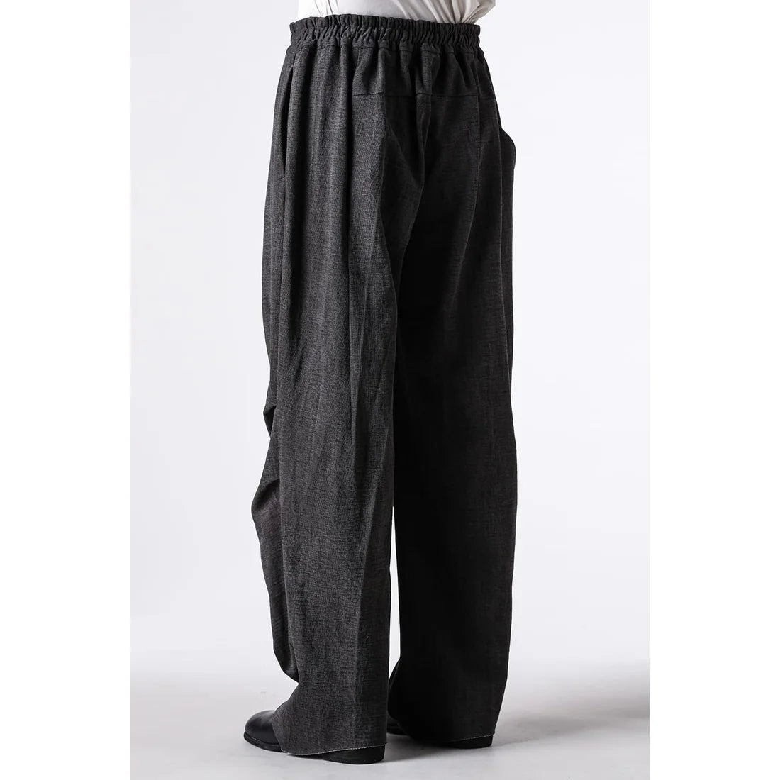 Charcoal Thick Cotton Drawstring Waist Baggy Pants