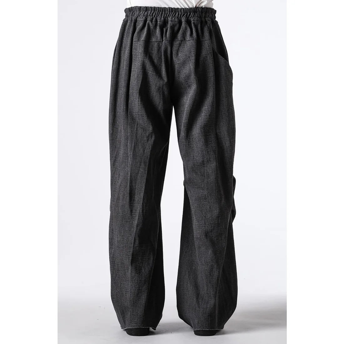 Charcoal Thick Cotton Drawstring Waist Baggy Pants