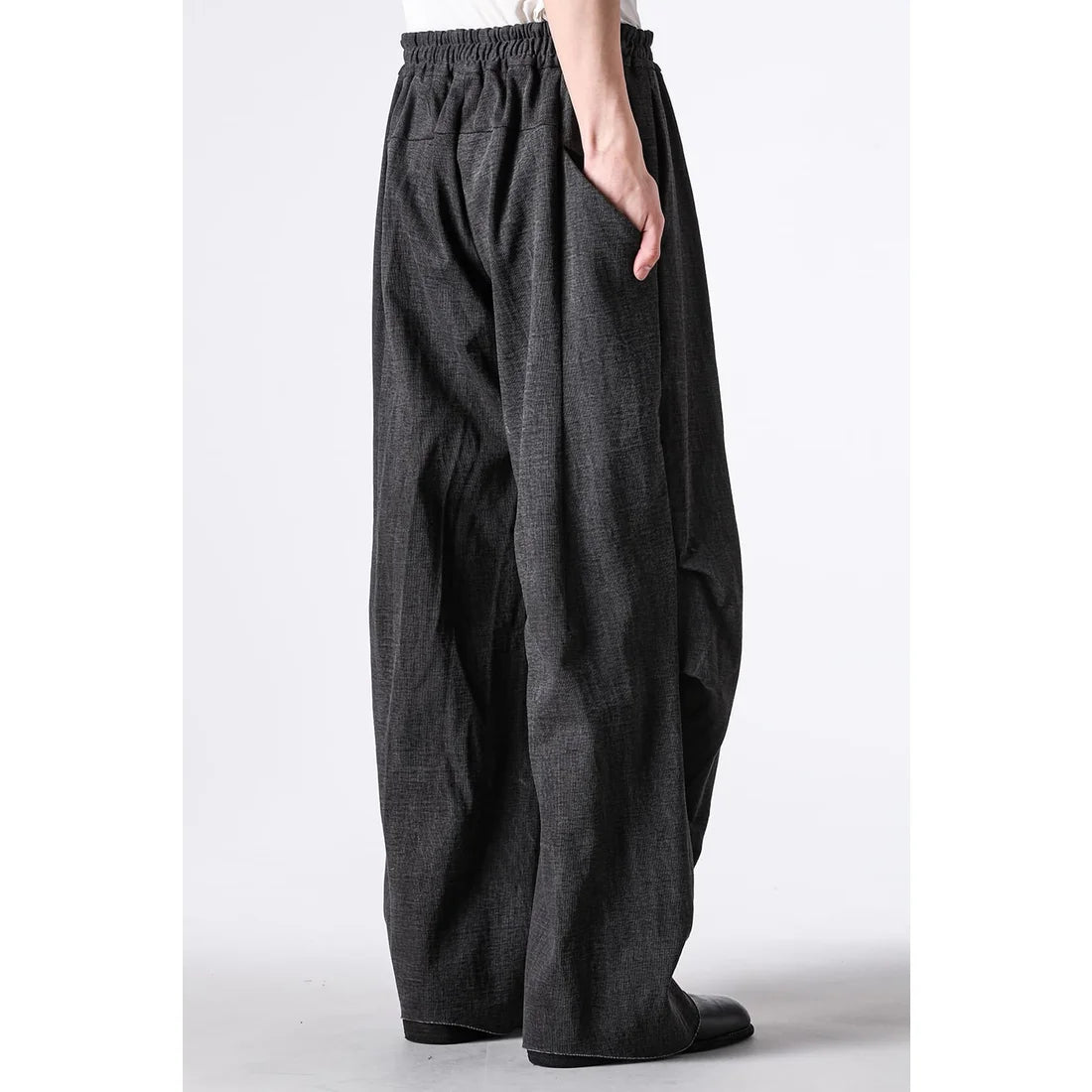 Charcoal Thick Cotton Drawstring Waist Baggy Pants