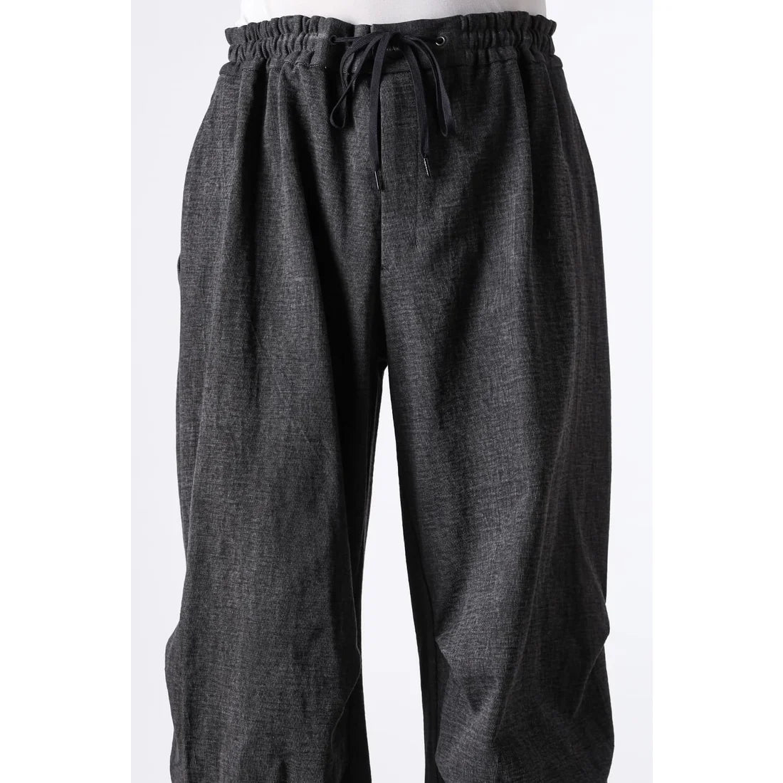Charcoal Thick Cotton Drawstring Waist Baggy Pants