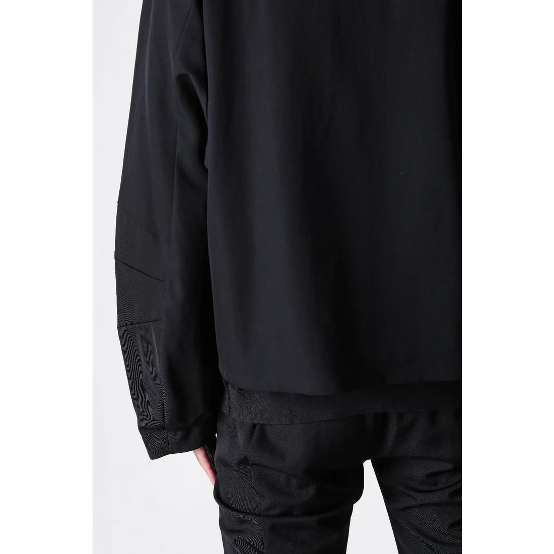 Black Oversized Collared Raglan Shoulder Button Jacket
