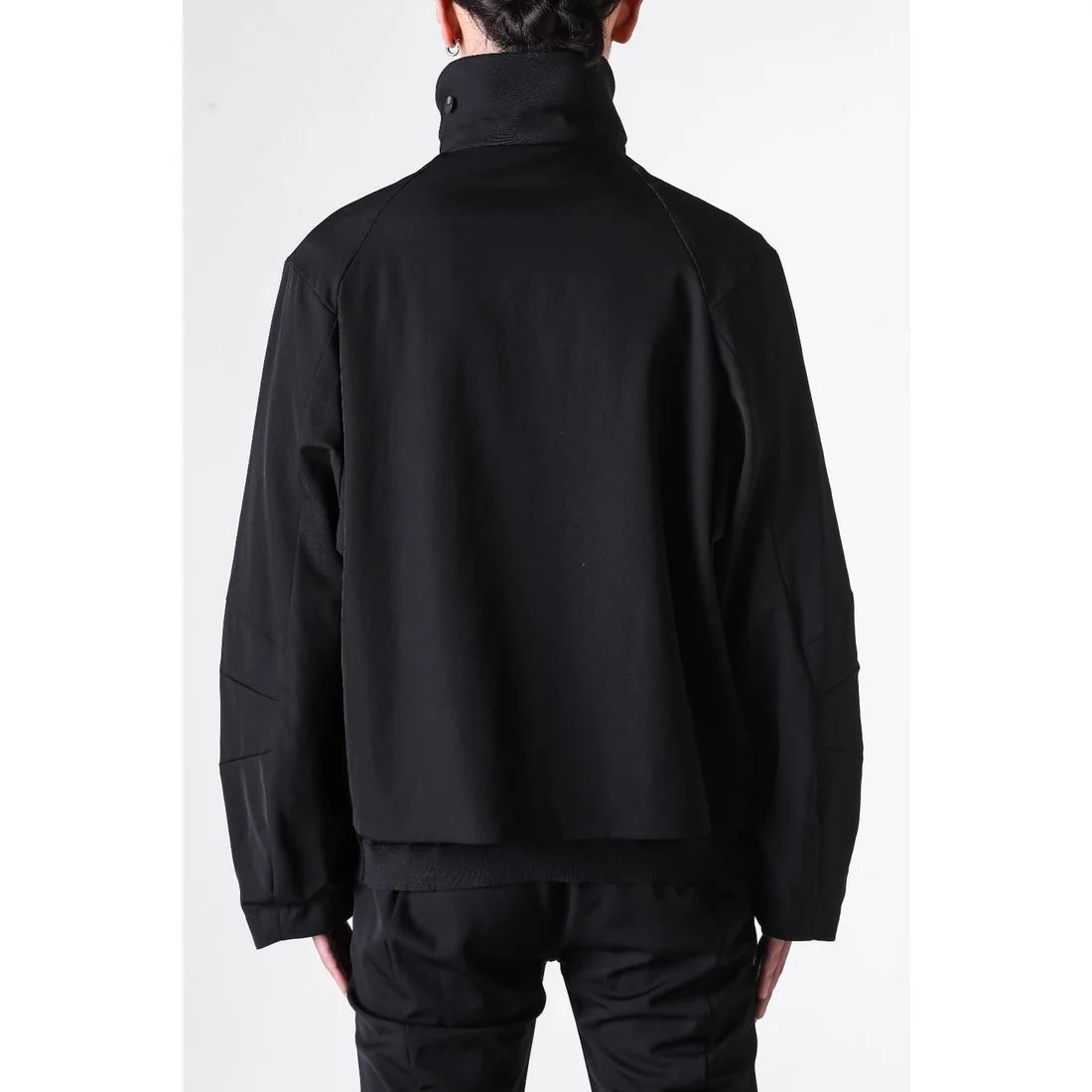 Black Oversized Collared Raglan Shoulder Button Jacket