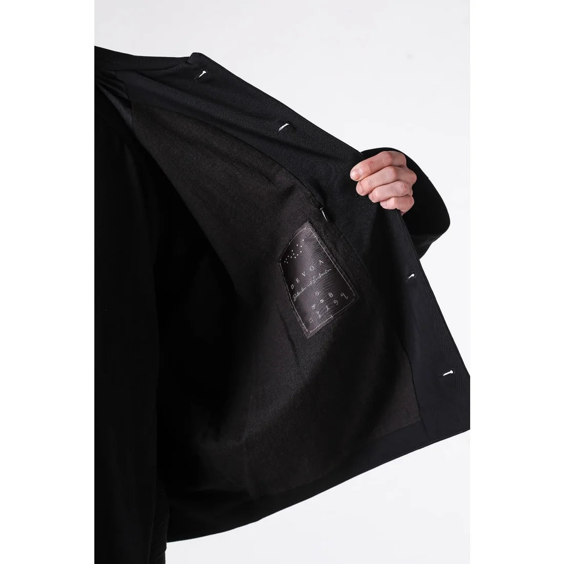 Black Oversized Collared Raglan Shoulder Button Jacket