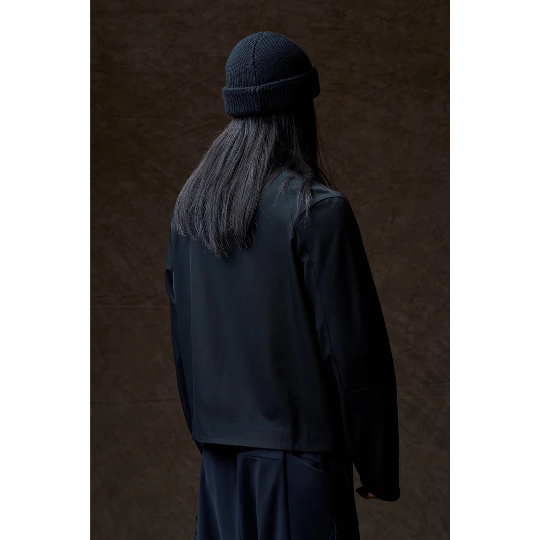 Black Oversized Collared Raglan Shoulder Button Jacket