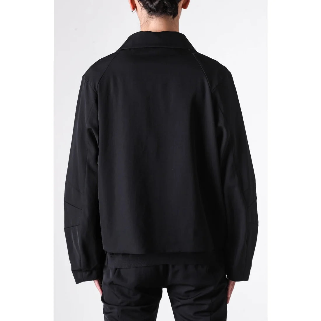 Black Oversized Collared Raglan Shoulder Button Jacket