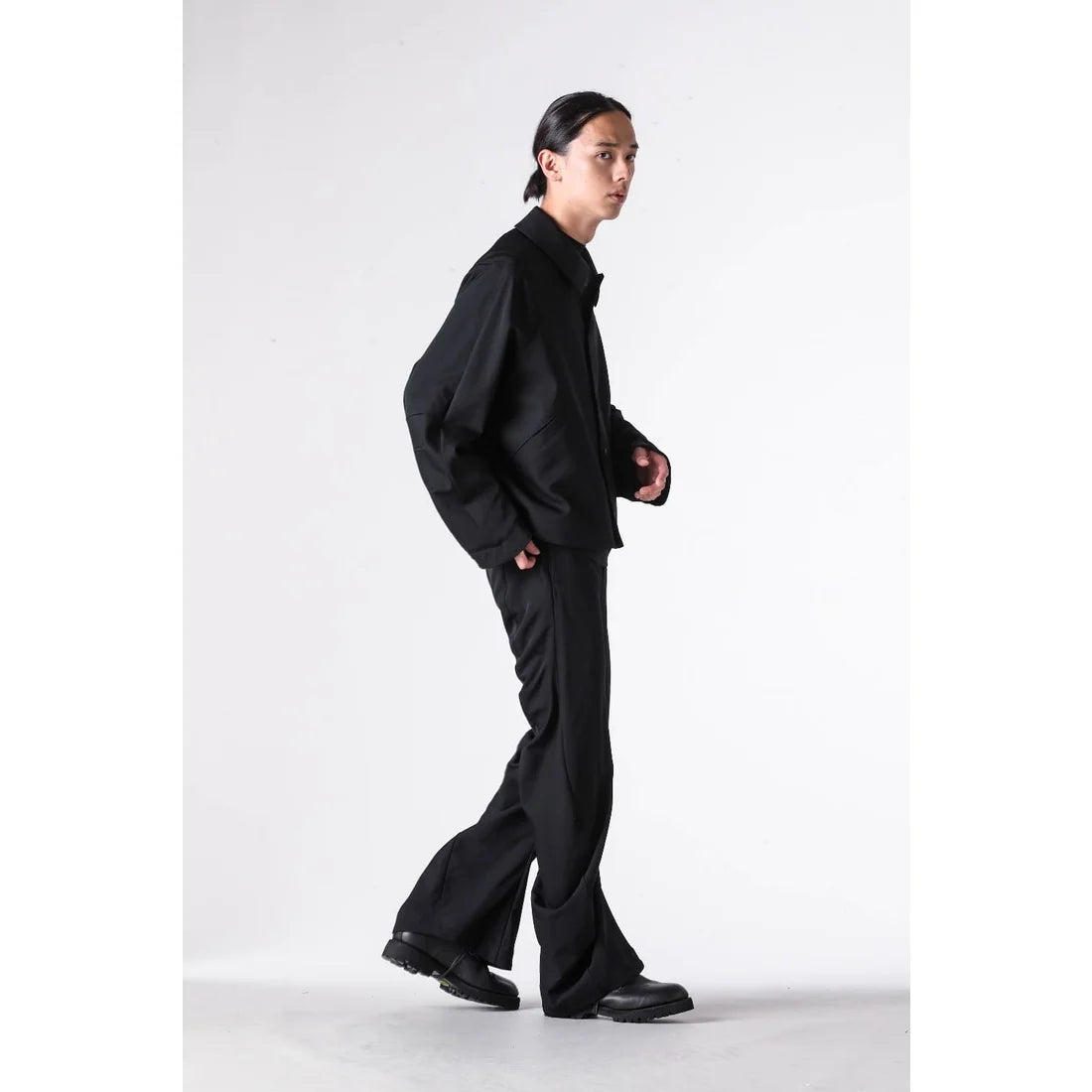 Black Anatomical Wool Pant