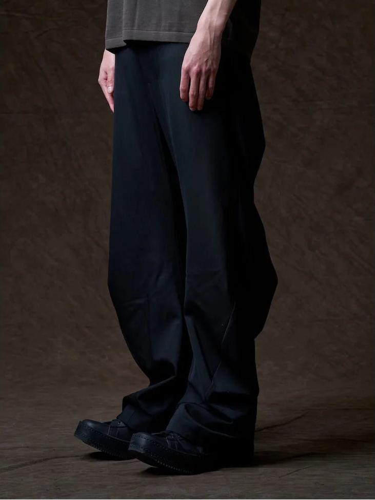 Black Anatomical Wool Pant