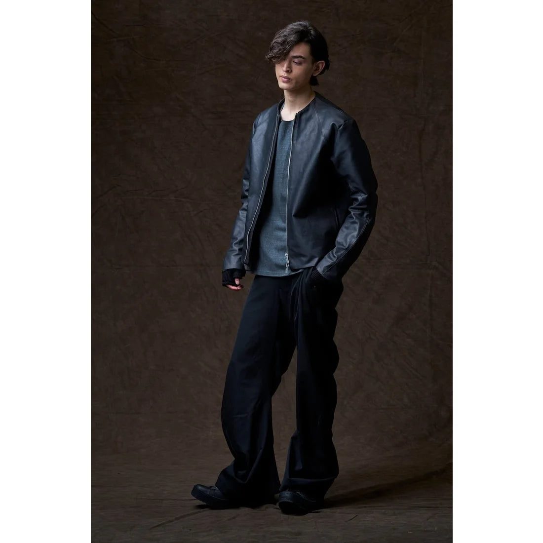 Black Anatomical Wool Pant