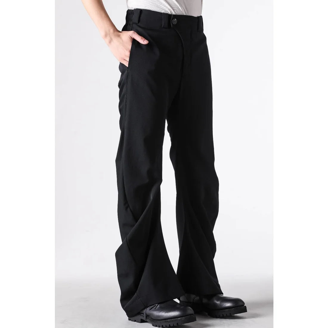 Black Anatomical Wool Pant