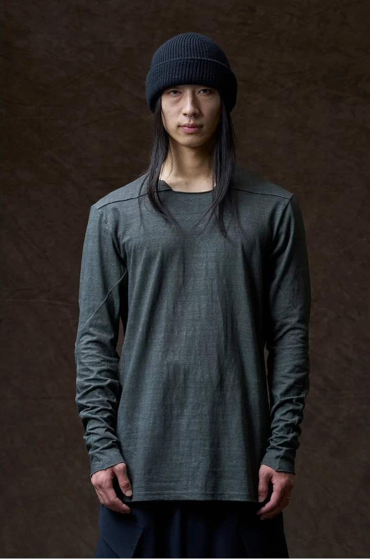 Fade Green Long Sleeve Truriami Cotton Jersey T-shirt