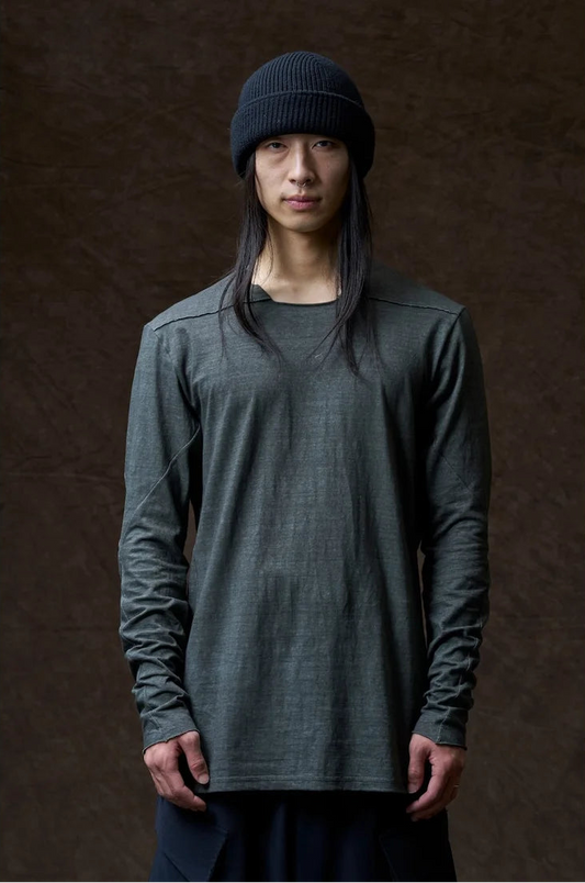 Fade Green Long Sleeve Truriami Cotton Jersey T-shirt