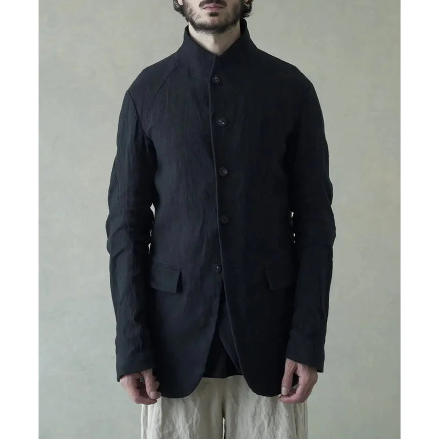 Black 5-Button Wool Soft Blazer