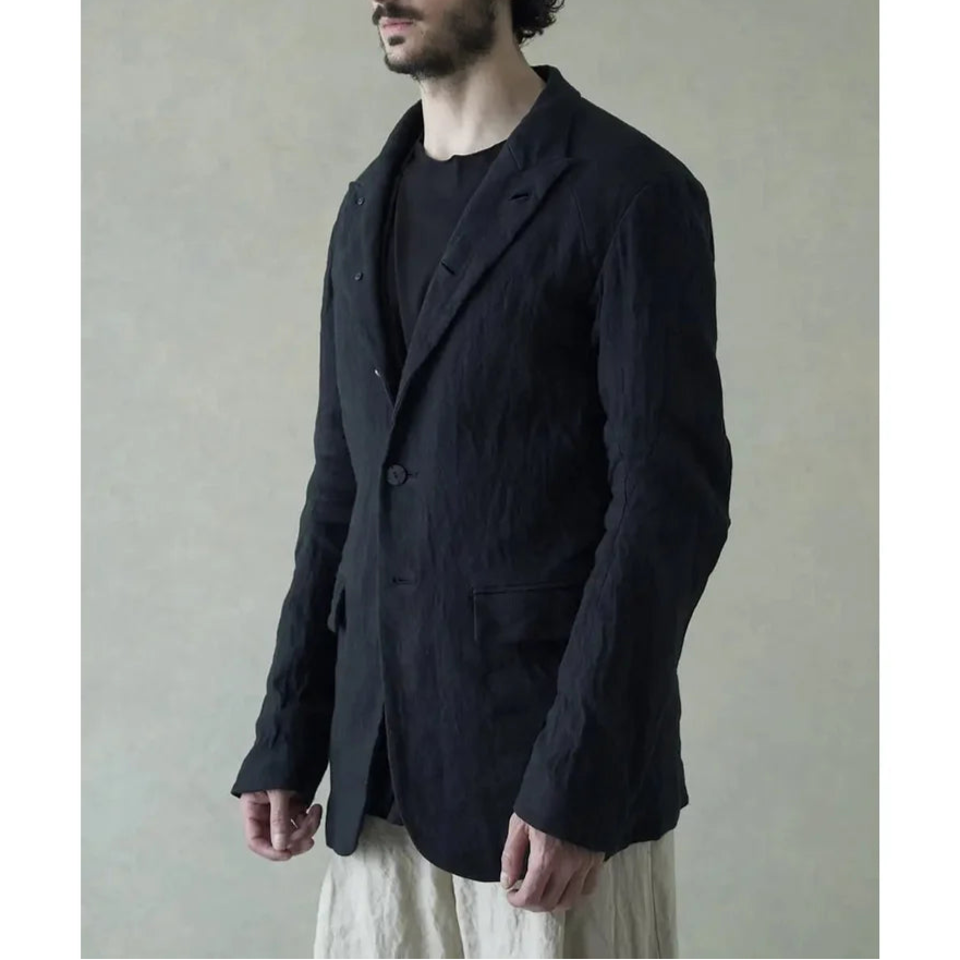 Black 5-Button Wool Soft Blazer