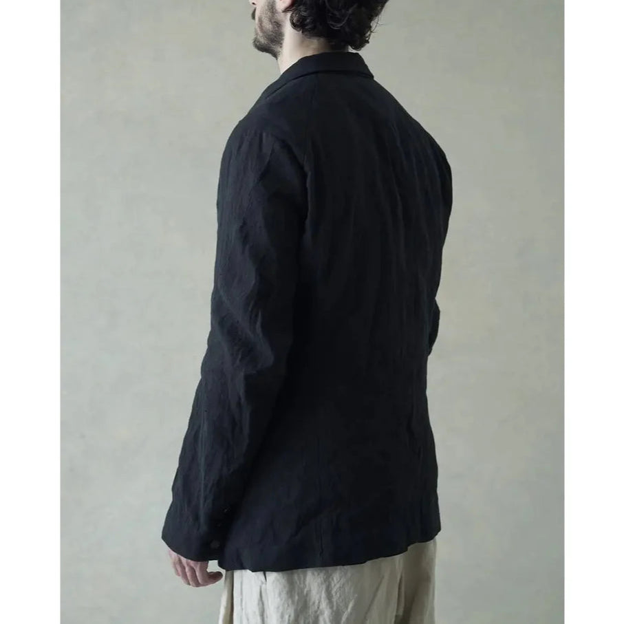 Black 5-Button Wool Soft Blazer