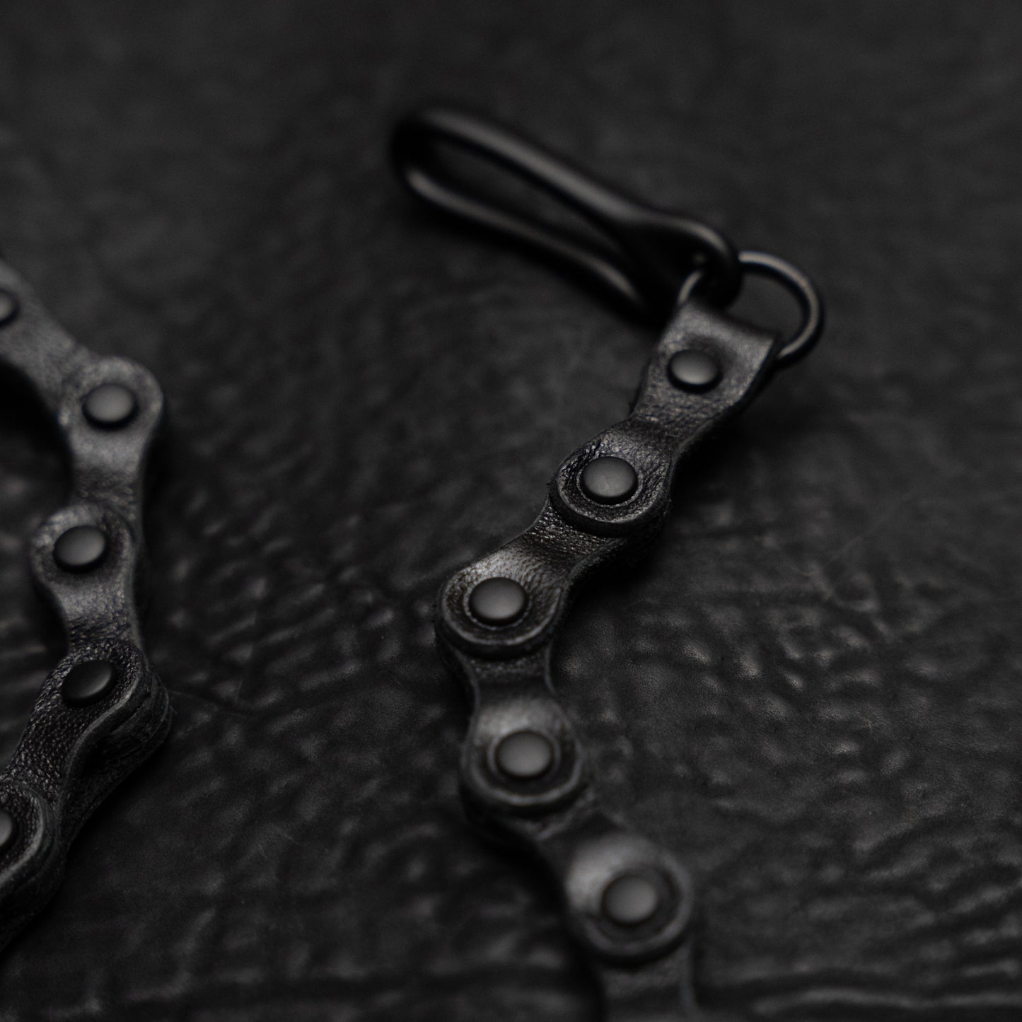 Black Horween Horsehide Leather Bike Chain