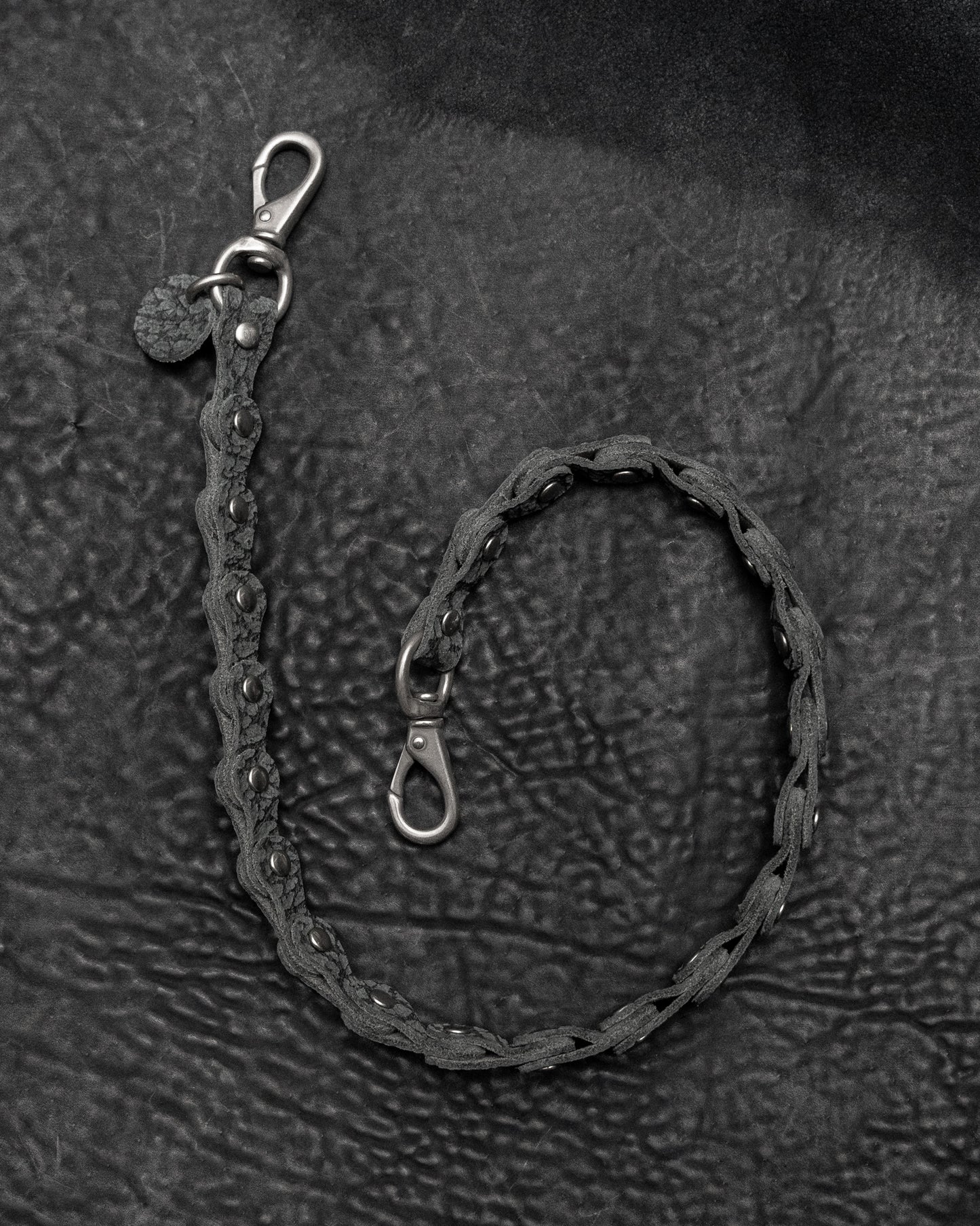 Grey Elephant Texture Leather Bike Chain