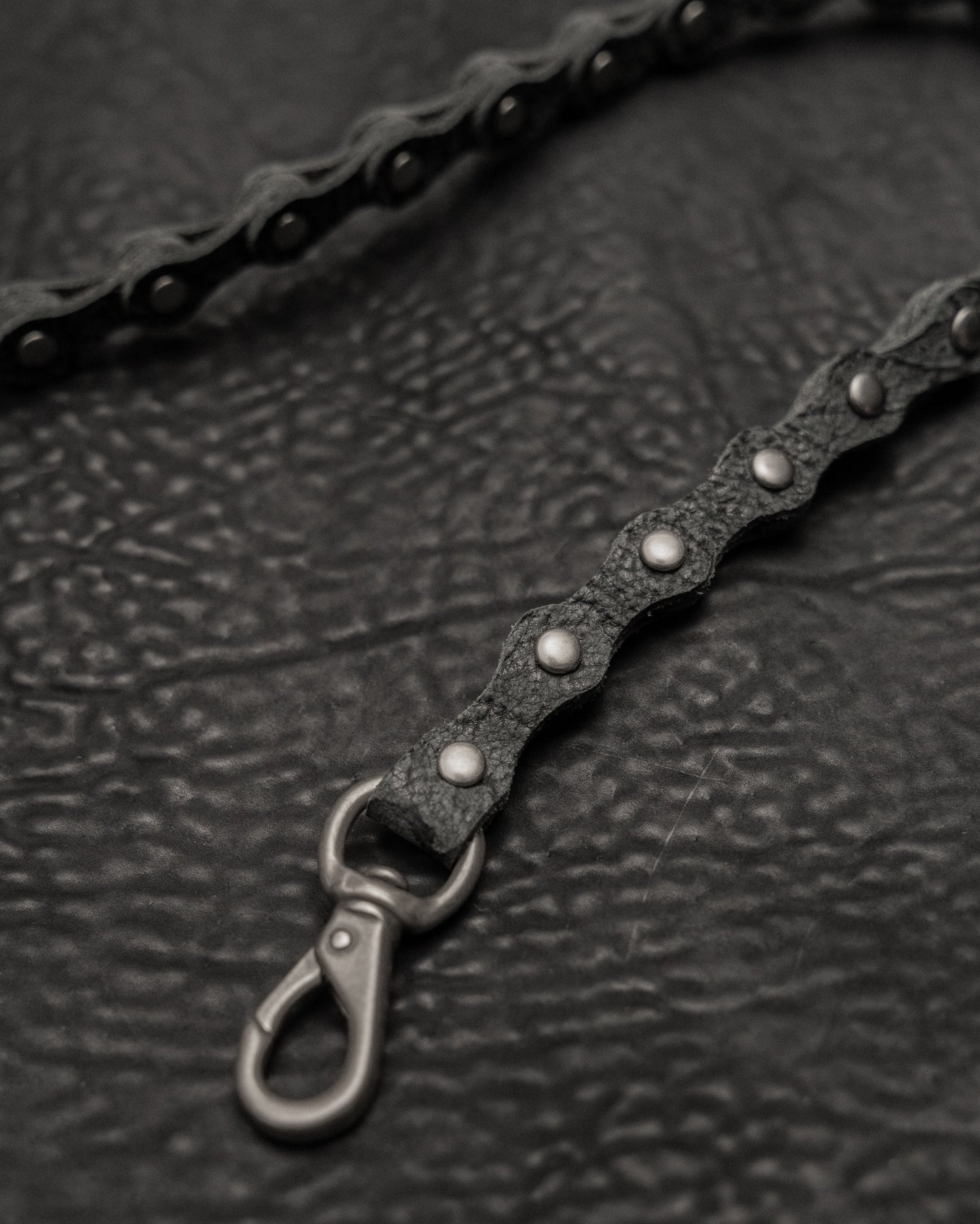 Grey Elephant Texture Leather Bike Chain