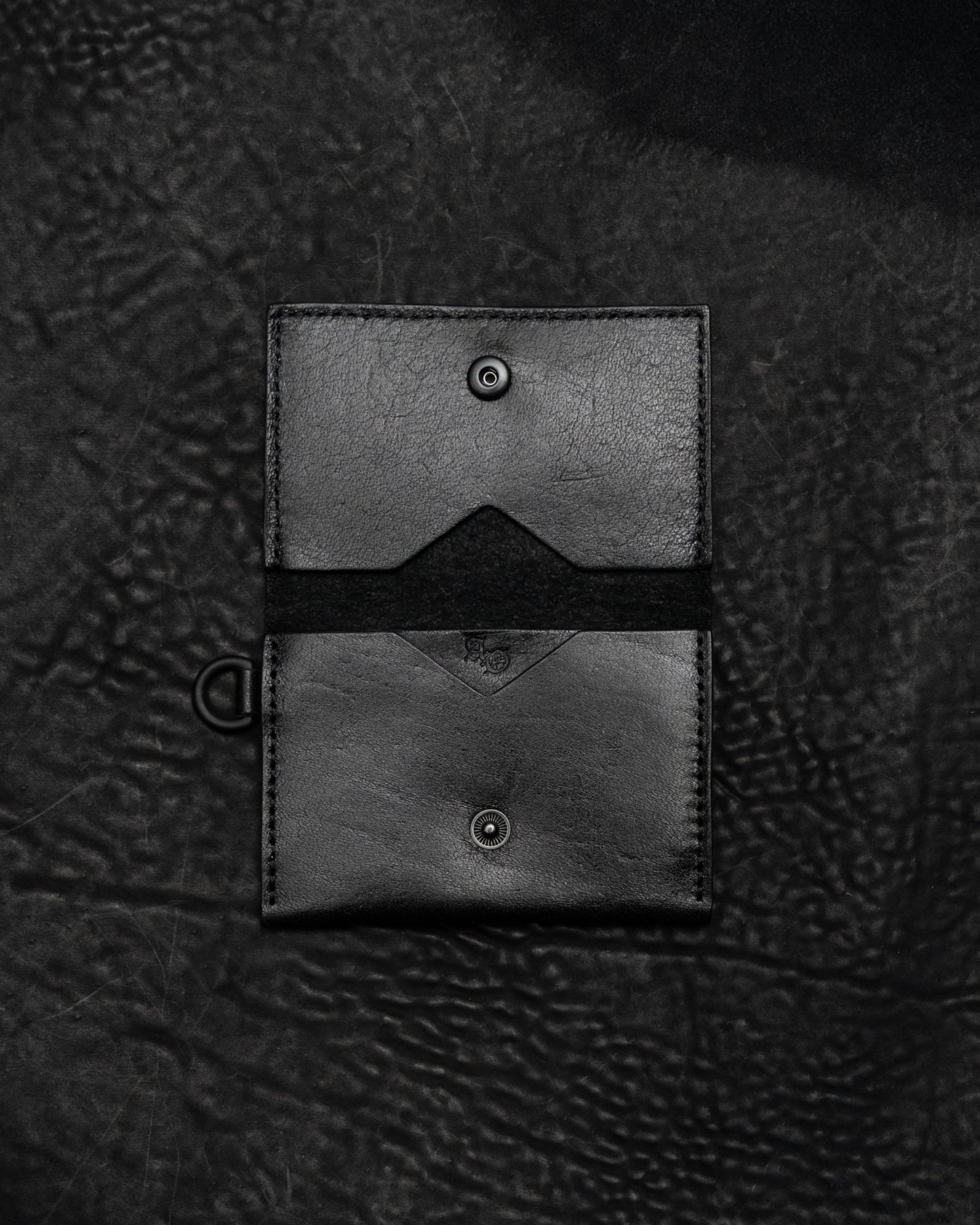 Black Horween Horsehide Origen II Snap Card Case